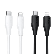 Заредете изображение във визуализатора на галерията – Silicone Cable USB A to Lightning Hoco 27W 1 m X124 white
