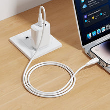 Заредете изображение във визуализатора на галерията – Silicone Cable USB A to Lightning Hoco 27W 1 m X124 white
