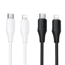 Заредете изображение във визуализатора на галерията – Silicone Cable USB A to Lightning Hoco 27W 1 m X124 black
