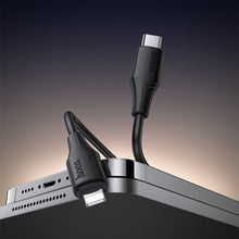 Заредете изображение във визуализатора на галерията – Silicone Cable USB A to Lightning Hoco 27W 1 m X124 black
