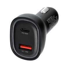 Заредете изображение във визуализатора на галерията – BLUE STAR car charger 3A 63W Type C + USB A PD QC3.0 AFC PPS SFC2.0 black
