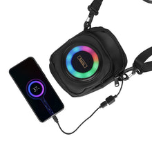 Заредете изображение във визуализатора на галерията – Speaker bluetooth 8W 3h shoulder bag shape 1,5L Hoco HC41 black

