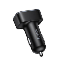 Заредете изображение във визуализатора на галерията – Car charger Hoco with LCD 2xUSB A + 1xUSB C PD QC3.0 42W Z63A black
