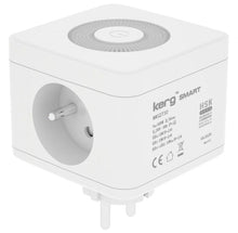 Заредете изображение във визуализатора на галерията – KERG Smart 2-socket power cube + USB-A + USB-C charger + LED lamp 16A/250V~ white
