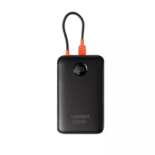 Заредете изображение във визуализатора на галерията – Powerbank 10000 mAh with built-in cable USB C QC3.0 PD 2A 22,5W K1C W1189 black
