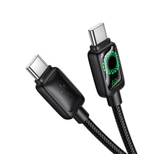 Заредете изображение във визуализатора на галерията – Cable with LCD USB C to USB C Hoco 3A 60W 1,2 m U146 black
