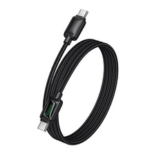 Заредете изображение във визуализатора на галерията – Cable with LCD USB C to USB C Hoco 3A 60W 1,2 m U146 black
