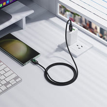Заредете изображение във визуализатора на галерията – Cable with LCD USB C to USB C Hoco 3A 60W 1,2 m U146 black
