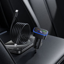 Заредете изображение във визуализатора на галерията – Car charger Hoco USB A + USB C PD QC3.0 48W + cable USB C to C Z63B black
