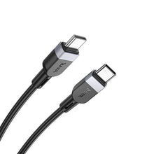 Заредете изображение във визуализатора на галерията – Silicone Кабел USB C към USB C Hoco 3A 60W 1 m X109 черен
