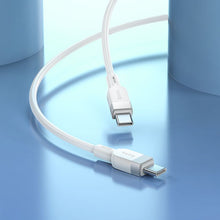 Заредете изображение във визуализатора на галерията – Silicone Кабел USB C към USB C Hoco 3A 60W 1 m X109 бял
