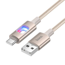 Заредете изображение във визуализатора на галерията – LED Cable USB A to USB C Hoco 3A 1,2 m U144 white
