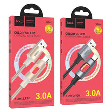 Заредете изображение във визуализатора на галерията – LED Cable USB A to USB C Hoco 3A 1,2 m U144 white
