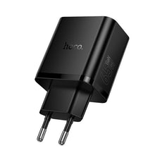 Заредете изображение във визуализатора на галерията – Phone charger Hoco 2x USB C + USB A QC3.0 PD 3A 65W N75 black
