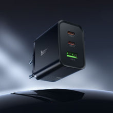 Заредете изображение във визуализатора на галерията – Phone charger Hoco 2x USB C + USB A QC3.0 PD 3A 65W N75 black
