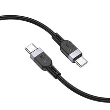 Заредете изображение във визуализатора на галерията – Silicone Кабел USB C към USB C Hoco 3A 60W 2 m X109 черен
