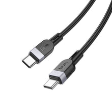 Заредете изображение във визуализатора на галерията – Silicone Кабел USB C към USB C Hoco 3A 60W 2 m X109 черен
