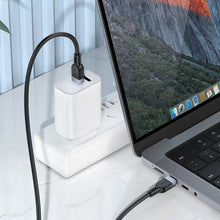 Заредете изображение във визуализатора на галерията – Silicone Кабел USB C към USB C Hoco 3A 60W 3 m X109 черен
