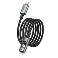 Заредете изображение във визуализатора на галерията – LED Cable USB C to Lightning Hoco PD 27W 1,2 m U144 black
