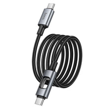 Заредете изображение във визуализатора на галерията – LED Кабел USB C към USB C Hoco 3A 60W 1,2 m U144 черен
