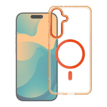 Заредете изображение във визуализатора на галерията – Case FRAME CLEAR HYBRID MAG COVER compatible with MagSafe for MOTOROLA G56 hermes orange
