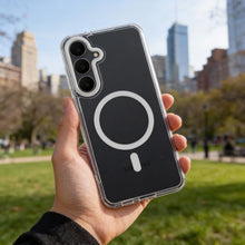 Заредете изображение във визуализатора на галерията – Case FRAME CLEAR HYBRID MAG COVER compatible with MagSafe for SAMSUNG S25 FE transparent
