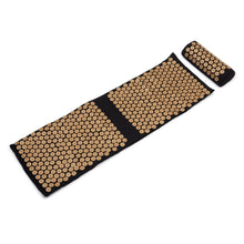 Заредете изображение във визуализатора на галерията – Acupuncture massage pad set with pillow and cover black gold

