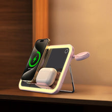Заредете изображение във визуализатора на галерията – FORCELL F-ENERGY Mag Mirror 15W 3 in 1 wireless charger compatible with MagSafe / Apple Watch / Samsung Watch / Airpods pink
