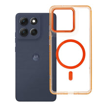Заредете изображение във визуализатора на галерията – Case FRAME CLEAR HYBRID MAG COVER compatible with MagSafe for MOTOROLA G86 hermes orange
