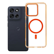 Заредете изображение във визуализатора на галерията – Case FRAME CLEAR HYBRID MAG COVER compatible with MagSafe for MOTOROLA G56 hermes orange
