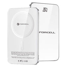 Заредете изображение във визуализатора на галерията – FORCELL F-ENERGY F5K8 Super Slim powerbank compatible with MagSafe PD3.0 QC4.0 15W 5000 mAh white
