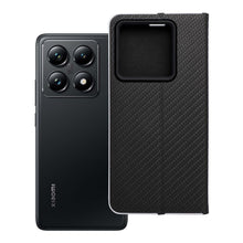 Заредете изображение във визуализатора на галерията – Калъф тип книга LUNA Carbon за Xiaomi 14T Pro черен
