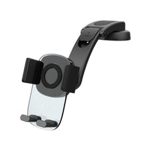 Заредете изображение във визуализатора на галерията – Car holder for mobile phone with windshield and dashboard mount BLUE STAR Long Neck Crystal black

