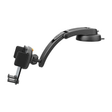 Заредете изображение във визуализатора на галерията – Car holder for mobile phone with windshield and dashboard mount BLUE STAR Long Neck Crystal black
