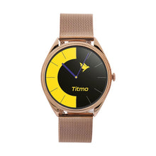 Заредете изображение във визуализатора на галерията – Smartwatch TITMO O-170 (AMOLED, bluetooth call, stainless steal gold mesh strap) gold
