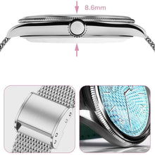 Заредете изображение във визуализатора на галерията – Smartwatch TITMO O-170 (AMOLED, bluetooth call, stainless steal silver mesh strap) silver
