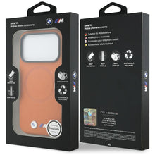 Заредете изображение във визуализатора на галерията – Гръб BMW за IPHONE 17 Pro compatible with MagSafe BMHMP17L25PFWSMO (PU FW Metal Logo) оранжев
