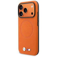 Заредете изображение във визуализатора на галерията – Гръб BMW за IPHONE 17 Pro Max compatible with MagSafe BMHMP17X25PFWSMO (PU FW Metal Logo) оранжев
