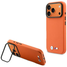 Заредете изображение във визуализатора на галерията – Гръб BMW за IPHONE 17 Pro compatible with MagSafe BMHMP17L25PFWKCKO (PU W/ Metal Logo) оранжев

