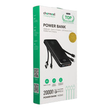 Заредете изображение във визуализатора на галерията – Powerbank Charmast W2065 PD3.0 3A 22,5W 20000 mAh with built-in cables USB A / USB C / Lightning / Micro USB black
