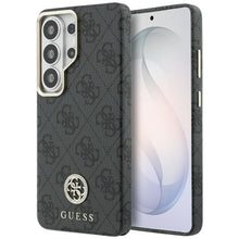 Заредете изображение във визуализатора на галерията – Оригинален гръб GUESS за SAMSUNG S26 Ultra GUHMS26LP4GRMDEK (4G Rhinestone Round Logo MagSafe) черен
