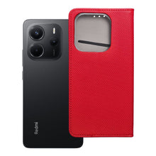 Заредете изображение във визуализатора на галерията – Калъф тип книга SMART за XIAOMI Redmi Note 14 4G (GLOBAL - 163,25mm x 76,55mm x 8,16mm) червен

