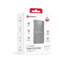Заредете изображение във визуализатора на галерията – FORCELL F-ENERGY F5K8 Super Slim powerbank compatible with MagSafe PD3.0 QC4.0 15W 5000 mAh grey
