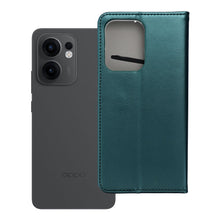Заредете изображение във визуализатора на галерията – Калъф тип книга  SMART MAGNETO за OPPO RENO 13F 4G / 5G dark зелен
