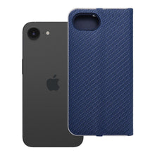 Заредете изображение във визуализатора на галерията – Калъф тип книга LUNA Carbon за IPHONE 16e (SE 4 2025) син
