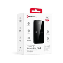 Заредете изображение във визуализатора на галерията – FORCELL F-ENERGY F5K8 Super Slim powerbank compatible with MagSafe PD3.0 QC4.0 15W 5000 mAh black
