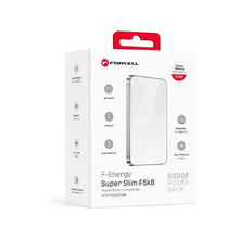 Заредете изображение във визуализатора на галерията – FORCELL F-ENERGY F5K8 Super Slim powerbank compatible with MagSafe PD3.0 QC4.0 15W 5000 mAh white
