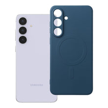 Заредете изображение във визуализатора на галерията – Гръб SILICONE MAG COVER съвместим с MagSafe за SAMSUNG S25 FE син
