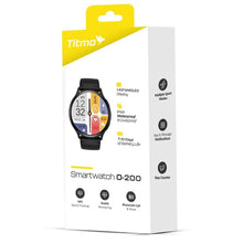 Заредете изображение във визуализатора на галерията – Smartwatch TITMO O-200 (GPS, AMOLED, bluetooth call, silicone strap) black
