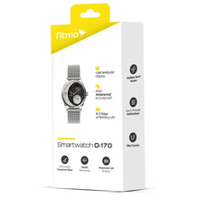 Заредете изображение във визуализатора на галерията – Smartwatch TITMO O-170 (AMOLED, bluetooth call, stainless steal silver mesh strap) silver
